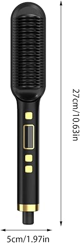 Miniatura 6 de Rizador de cepillo alisador, de iones negativos de calor rápido, plancha de pelo para mujer, cepillo de calentamiento de cabello, peine rizador de