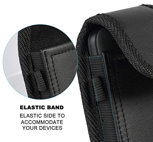 Nakedcellphone POUCH-VERT-SLIM Flip Phone Case, Nakedcellphone Black Vegan Leather Vertical Pouch [With Belt Loop thumb #2