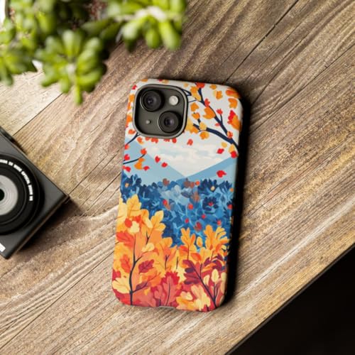 Coque iPhone 15 feuillage d'automne rigide mate anti-choc