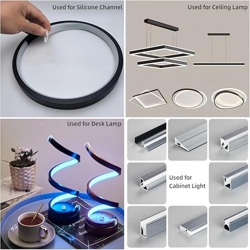 Image of 16.4Ft /5M Silicone LED Cover, Alumium Profile Silicone Channel Diffuser Flexible PC Lampshade Line for Strip Lights, Ceiling Lamp, Under Cabinet Cover Replaceable Installation (30mm)