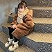 Girls Fuzzy Lining Winter Warm Short Boots Cute Bowknot Soft Comfort Thermal Ankle Boots Fashion Plush Booties Beige