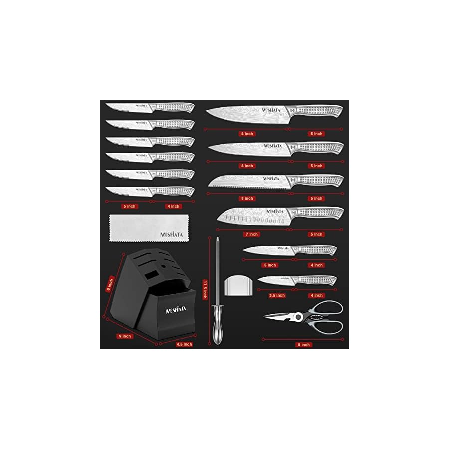MOSFiATA-Kitchen-Knife-Set-17-Pieces-Japanese-Stainless-Steel-Knife-Sets-for-Kitchen-with-Block-with-Knife-Sharpening-Rod-Dishwasher-Safe-Silver MOSFiATA Kitchen Knife Set, 17 Pcs Japanese Stainless Steel Knife Sets for Kitchen with Block with Knife Sharpening Rod, Dishwasher Safe, Dad Birthday Knife Gift Set