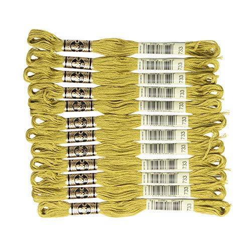Image of DMC 6-Strand Embroidery Cotton Floss, Medium Olive Green