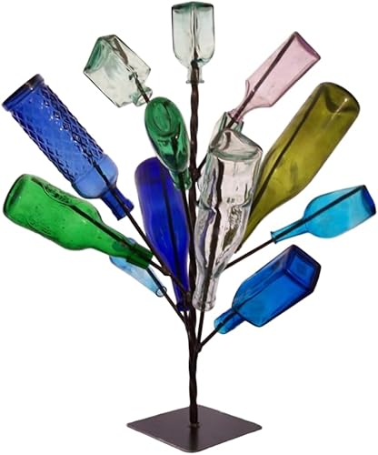 Hopfrog Market Árbol de botella de vino del sur de mesa de Estados Unidos para mesa, porche o balcón, decoración artística de jardín independiente