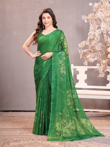 Image of Garden Vareli Floral Print Chiffon Saree