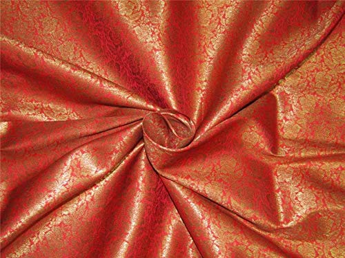 Tissu brocart rouge et doré au mètre 111cm de large mercerie couture et cosplay