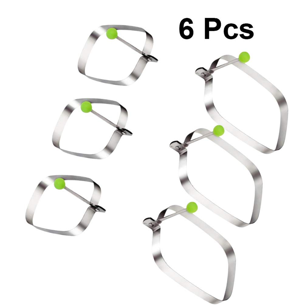 6pcs Mousse Rings Cake Baking Egg Rings Stainless Steel Shaper Rectangular Non Stick Pastry Mold Mould for Kitchen Cooking 3pcs +3pcs S