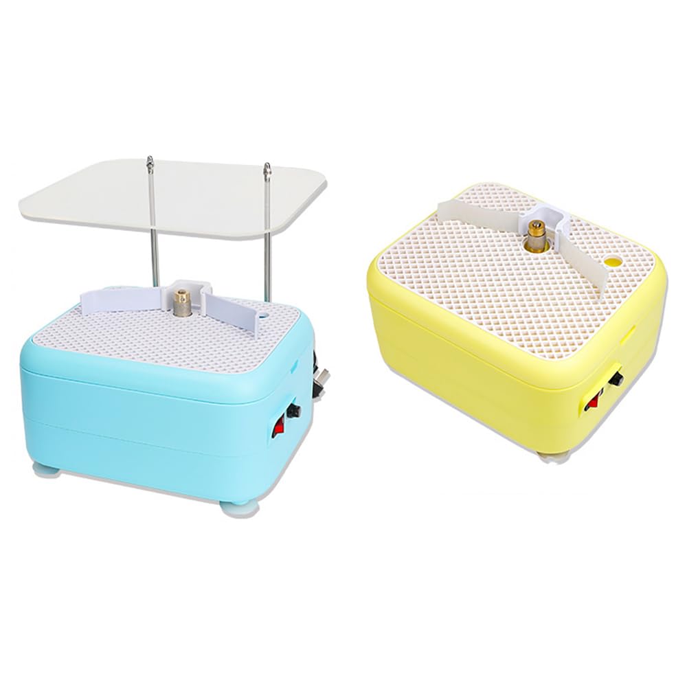 LeTkingok 110V Diamond Grinding Machine, Small Multifunctional Glass Ceramic Grinding Table 270x220MM DIY Hobby Grinder with Baffle (Blue)