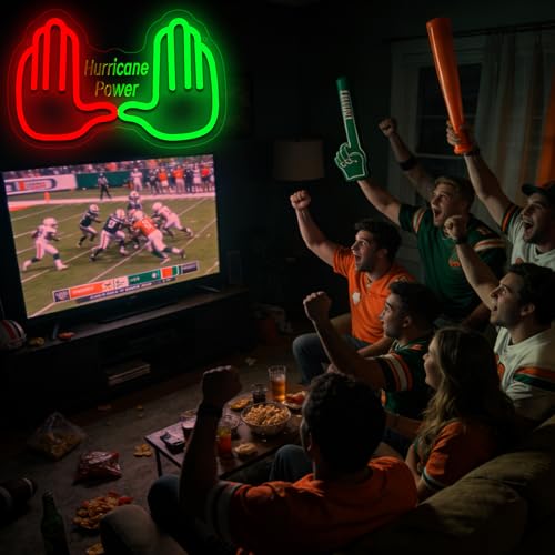 Image of University Neon Sign for Wall Decor Dimmable Football Neon Light for Man Cave Football Spirit Themed Led Light for Campus Bar Party Decor Birthday Gift for University Team Fans Size 11.8*7.4In(A076)
