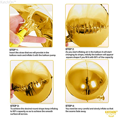 Image of KatchOn, Big Gold Foil Balloon - 22 Inch, Pack of 6 | Gold Mylar Balloons for Golden Party Decorations | Metallic Gold Balloon Birthday Party Decor, Wedding, Gold Graduation Decorations 2026