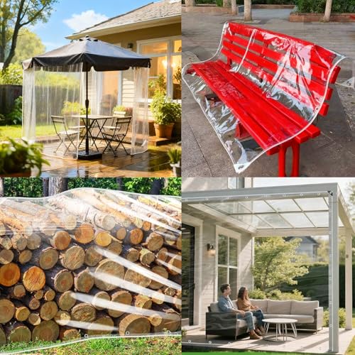 Lona exterior con ojales transparente e impermeable para exteriores 8