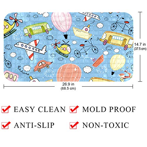 Tapis de bain anti-glissade à ventouses contre l'eau stagnante