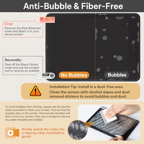 Image of CoBak 3 Pack Anti-Glare Matte Screen Protector for 7 inch Kindle Paperwhite 12th Gen 2024 & Colorsoft Signature Edition,for Kobo Aura 2,for Boox 7 inch e-Book Reader - High Clarity, Fingerprint Resistant - Fine-Grit Texture PET Film