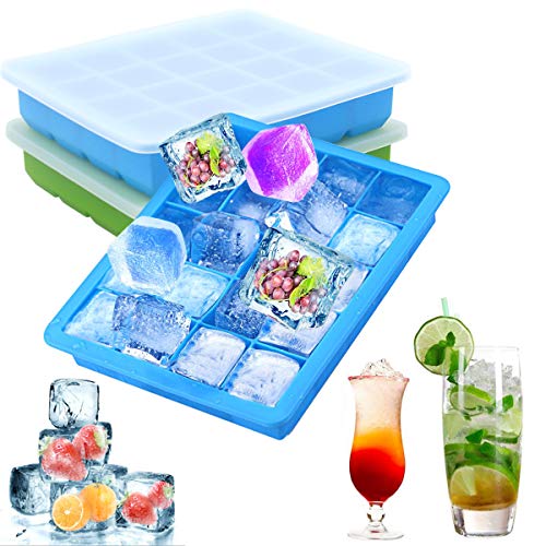Dokpav IJsblokjes, 2 stuks, silicone ijsblokjeshouder met deksel, silicone ijsblokjesvorm, ijsblokjesvorm, DIY ijsblokjesvormen, silicone ijsblokjesvorm voor familie babyvoeding, feestjes