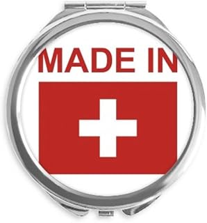 Made In Switzerland Country Love Hand Compact Mirror Round Portable Pocket Glass