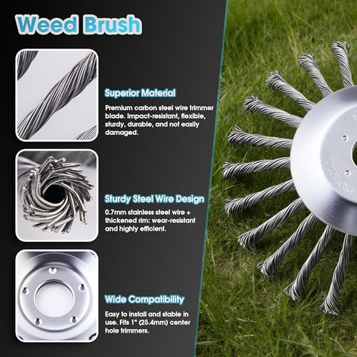 TSzmyt 8 Inch Heavy Duty Steel Wire Grass Trimmer Head, Universal Wire Trimmer Head for Weed Eater, Metal Weed Wacker Replacement Attachment, Heavy Duty Head Fits Most Straight Shaft Trimmers by TSzmyt - Used condition - Image 5
