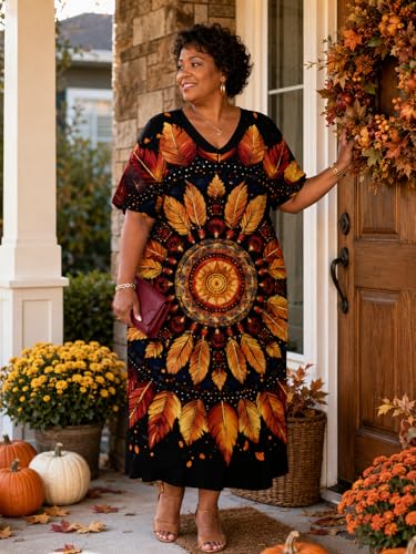 Image of SUZONANA Plus Size Dresses for Curvy Women African Print American Dress Summer Outfits Casual Loose with Pocket