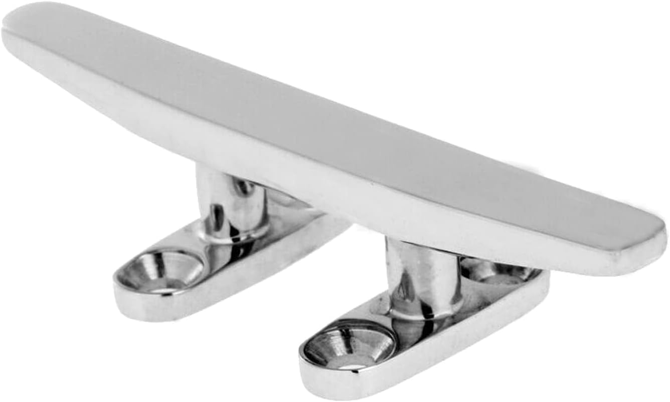 2PCS Boat Cleat Open Base Boat Cleat,4 Inch Dock Cleat Mooring Rope Cleat Stainless Steel Yacht Kayak Accessories, silver