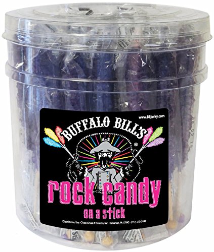 Buffalo Bills Grape (Purple) Rock Candy On A Stick (36-Ct Tub Purple Rock Candy Crystal Sticks) #TOP1
