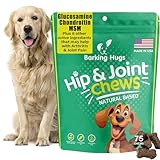 Barking Hugs Hip and Joint Supplement for Dogs - 500 mg Glucosamine for Dogs per Soft chew - Nature-Based for Maximum Joint Pain Relief - 11 Active Ingredients Support Dog Hip & Joint Care.