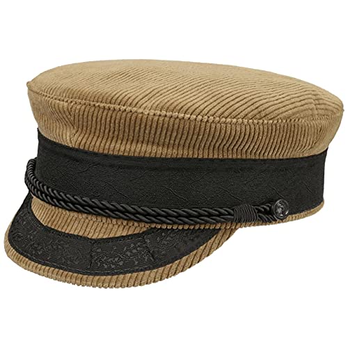 HAMMABURG Casquette Prinz Heinrich Femme/Homme - Made in The EU de Marin avec visière, Doublure Printemps-été - 59 cm Beige Cover