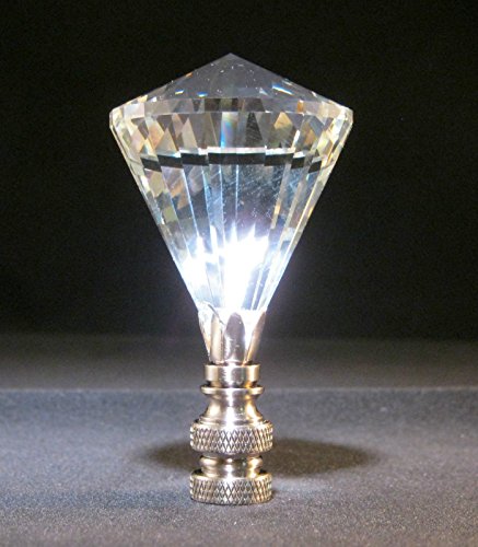 Image of LAMP Finial-Stunning LEADED Crystal LAMP Finial-Clear Diamond /SN