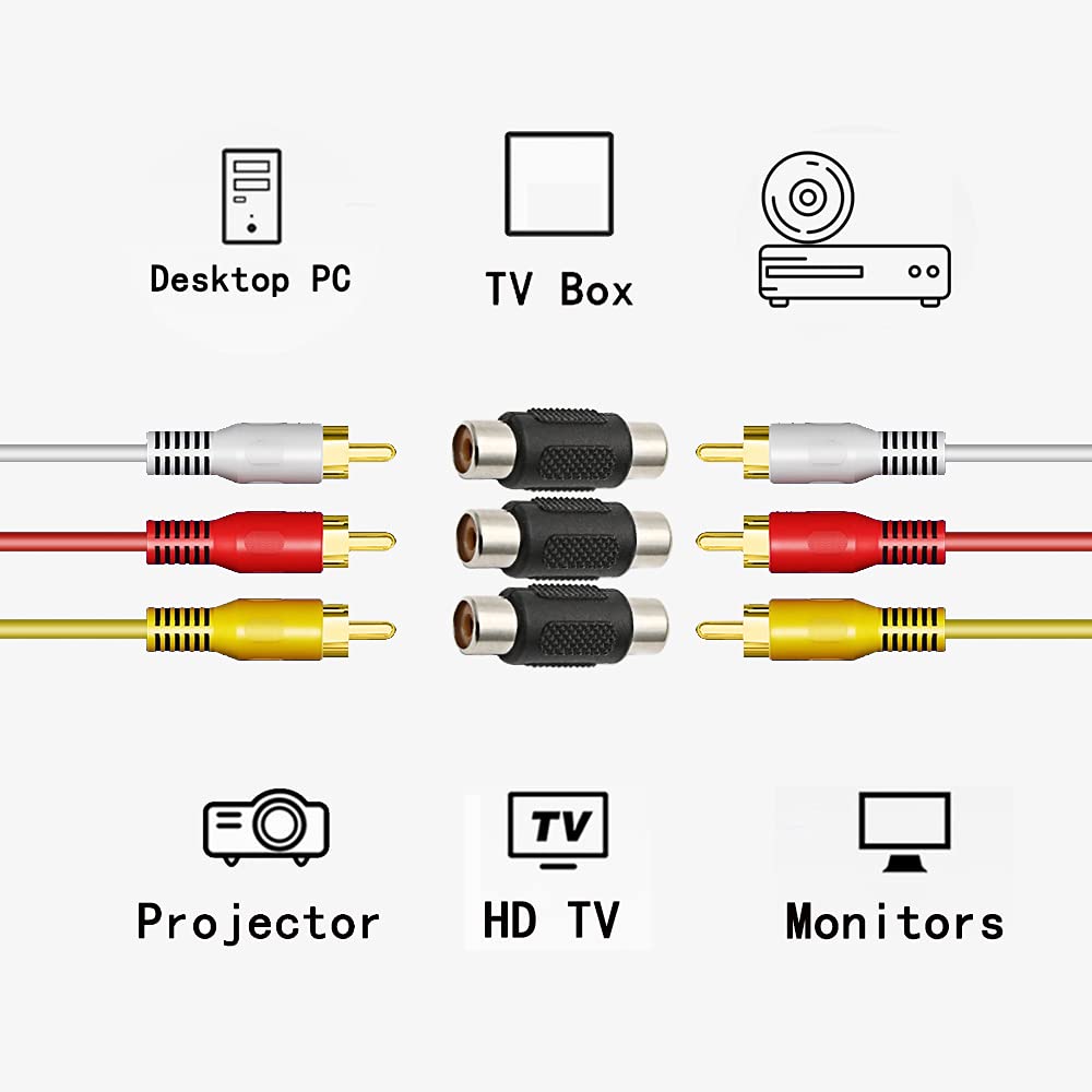 Uxcell Cinch-Buchse Auf Buchse Adapter – 10 Stück, Schwarz, Für Audio-Video-Verbindungen (RCA)