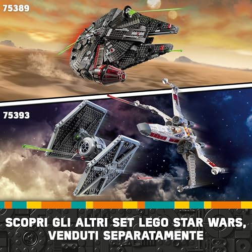 Star Wars Starfighter di Jedi Bob, Modellino di Astronave Giocattolo da Costruire con 2 Minifigure, Giochi Creativi per Bambini e Bambine da 8 Anni, Idea Regalo di Compleanno da Collezione 75388 - Lego - Immagine 6