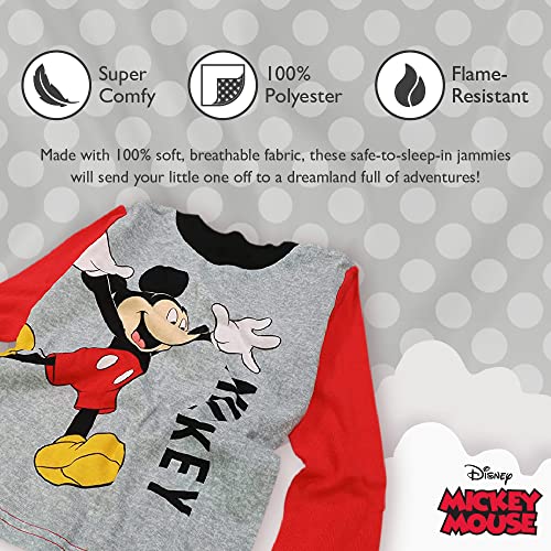 Disney Boys' Mickey Mouse 6-Piece Snug-Fit Cotton Pajamas Set, Oh Mickey, 3T #TOP2