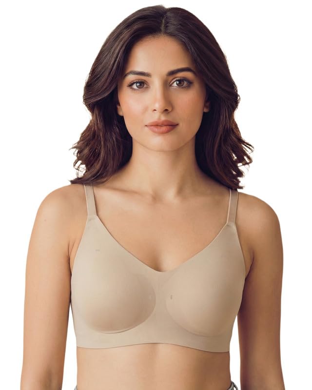Image of Tweens Polyamide Padded Bonded Bra for Women | Full Coverage Wire-Free Bra | Lightly Padded Seamless Comfort | Soft Polyamide Fabric | Elastic-Free Bottom Band & Side Wings | Pack of 1|