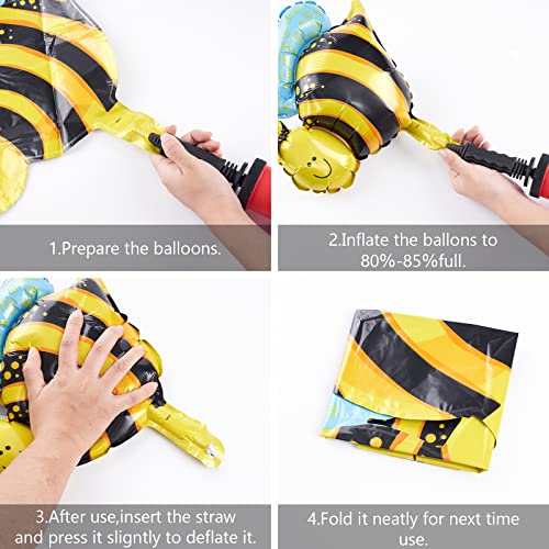 Partywoo Bee Balloons, Yellow Balloons Yellow Polka Dot Balloons Black Balloons And Bee Foil Balloon, Bee Decorations For Bee Party, Bee Baby Shower, Bee Birthday Party, Mom To Bee Shower #TOP3