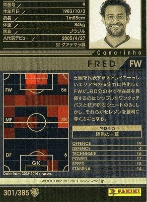 Amazon.co.jp: WCCF/13-14/301/ブラジル代表/フレッジ : Sports & Outdoors