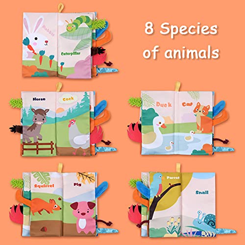 Vicloon Baby zachte boeken, Baby baddoek boek, Rustige Boeken voor 0-3 jaar oude peuters kinderen, 3D Zintuiglijke⦠- Image 6