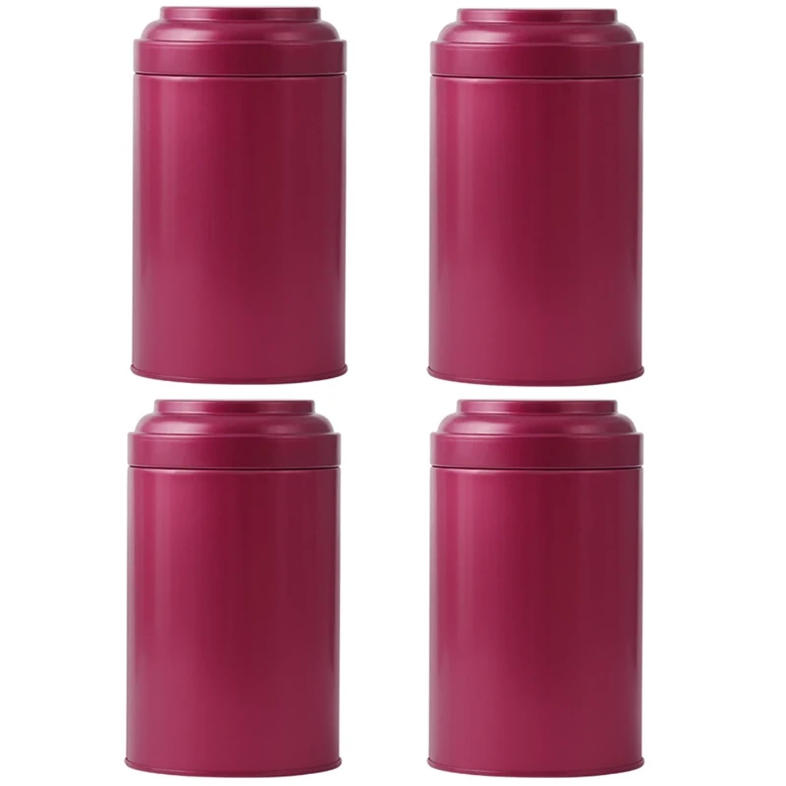 XIEHYA 4pcs Tea Tinplate Canister Kitchen Loose Leaf Storage Containers Candy Jar Tin Can Box For Tea(Red)