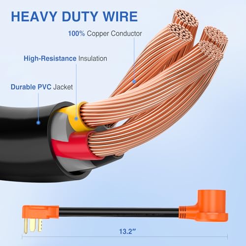 Image of Nilight Dryer Adapter Cord 30 Amp to 30Amp 4 Prong 125V /250V 7500 Watt Pure Copper New Outlet Old Plug Conversion Heavy Duty 10 Gauge Wire 14-30P 10-30R 30M /30F