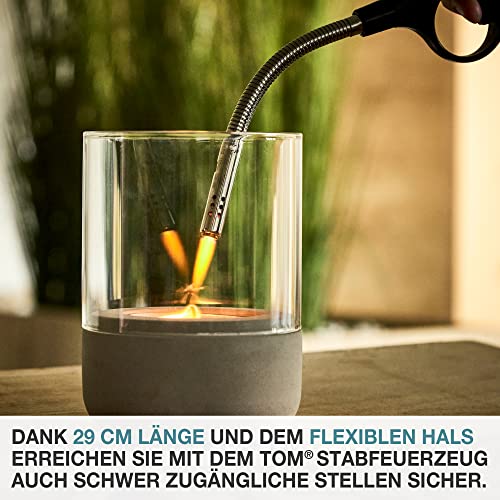 Stabfeuerzeug TOM 4 Stück mit Turbo Flame, 29 cm lang, flexibel