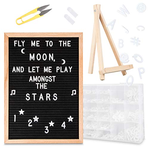 Feltwrite Black Felt Letter Board with Stand 12x16 + Letter Board Accessories - 591 Changeable Chara - //coolthings.us