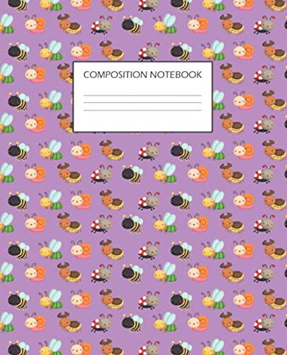 Composition Notebook: Wide Ruled Lined Paper / Cute Bugs Cover