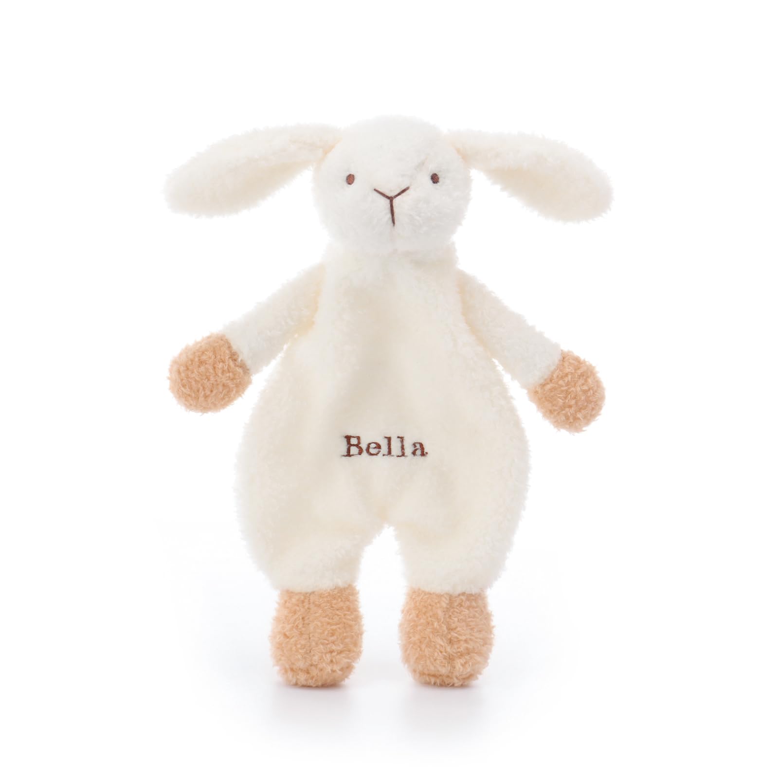 Apricot Lamb Personalized Hug Bunny Rabbit Baby Comforter Security Blanket Infant Nursery Character Custom Blanket Luxury Snuggler Plush Lovey with Name for Newborn