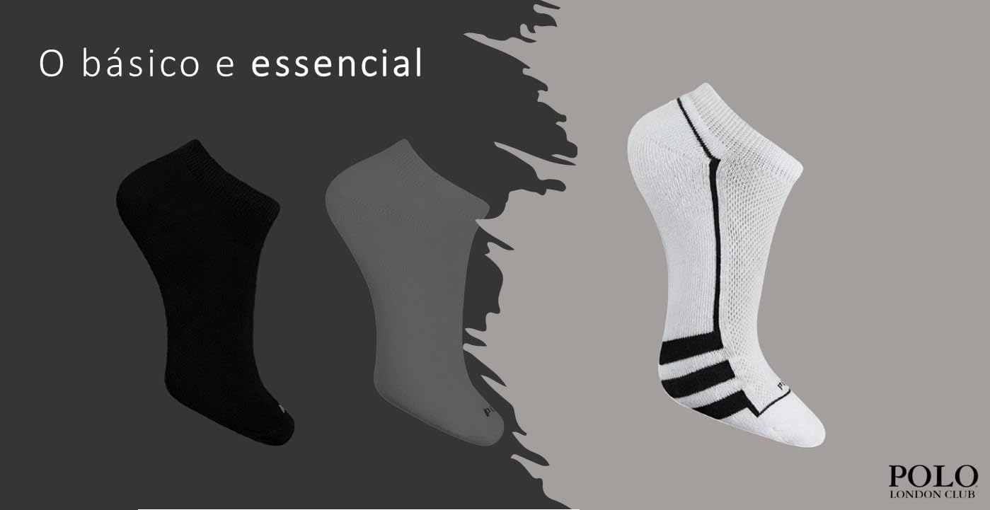 Kit 10 Pares Meias Soquete Polo London Club, Cano Curto Baixo Algodão Confort Respirável Adulto Masculino em promoção! Veja a oferta e mais achadinhos de Moda íntima 5 Hoje é o melhor dia para comprar Kit 10 Pares Meias Soquete Polo London Club, Cano Curto Baixo Algodão Confort Respirável Adulto Masculino com aquele preço maroto! Promoção! Aproveite a oferta! 5