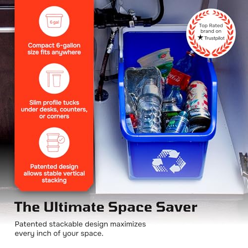 Grey-Recycle-Bin-6-Gallon-Stackable-Recycle-Bins-for-Kitchen-with-Handle-Kitchen-recycling-bin-with-stackable-space-saving-design-maximizes-recycling-capacity-in-kitchens-offices-garages-homes