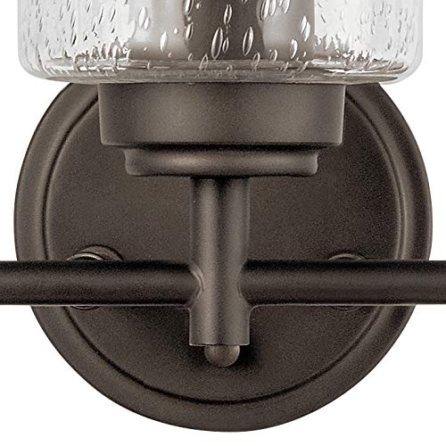 Image of Kichler Winslow 21.5 inch Vanity Light in Olde Bronze, 3-Light Transitional Bathroom Light with Clear Seeded Glass. (21.5 inch W x 9.25 inch H), 45886OZ