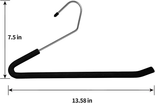 Miniatura 2 de Perchas para pantalones de extremo abierto, paquete de 10 perchas acolchadas de espuma antideslizante para pantalones que ahorran espacio