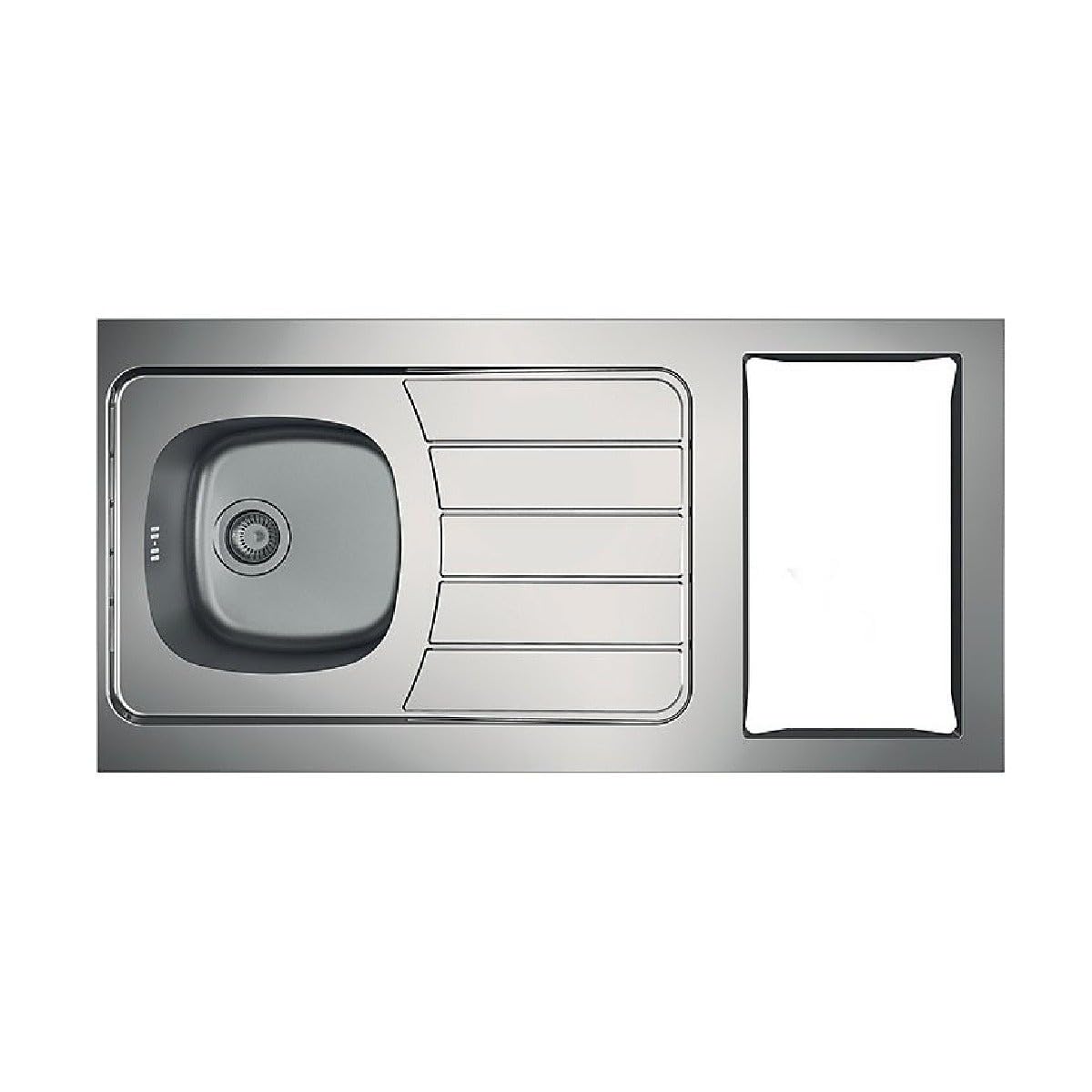 Moderna Evier cuisinette ISEO 1 cuve 1200 mm - INOX 18/10 Lisse - vidage Manuel Inclus
