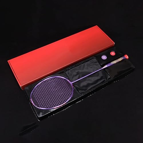 GENIGW - Raqueta de bádminton de fibra de carbono completa de 2.65oz, 30 libras, con atado gratis