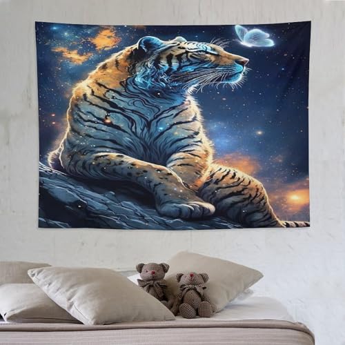 Tapisserie tigre PAZZK d'ornement mural haut de gamme pour chambre