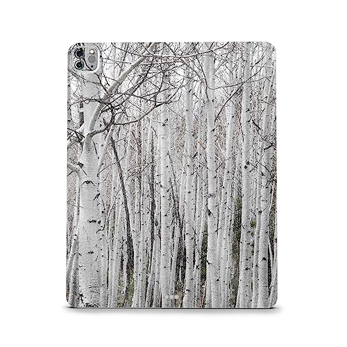 Image of MightySkins Carbon Fiber Skin Compatible with Apple iPad Pro 12.9 inch M2 6th Gen (2022) Full Wrap Kit - Birch Forest | Protective, Durable Textured Carbon Fiber Finish | Easy to Apply | Made in The USA