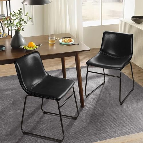 Image of Waleaf Dining Chairs Set of 6, 18 inch Faux Leather Counter Height Bar Stools