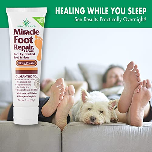 Miracle Foot Repair Cream | 1 Ounce Tube (3) | Fast Relief for Dry, Cracked, Itchy Feet and Heels | Moisturizes | Softens | Restores Comfort | Stops Nasty Odor | Diabetic-Safe