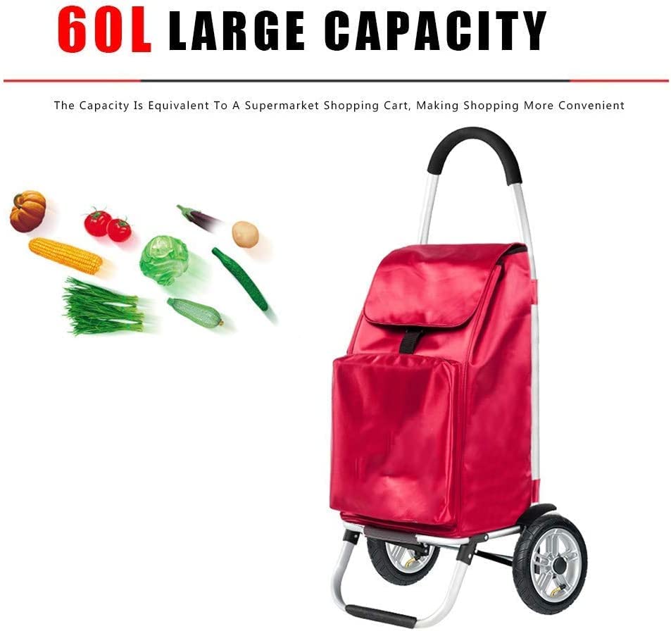 Einkaufstrolley Klappbar Einkaufswagen Trolley faltbar - 60 L Fassungsvermögen Rahmen aus Aluminiumlegierung… – Bild 4